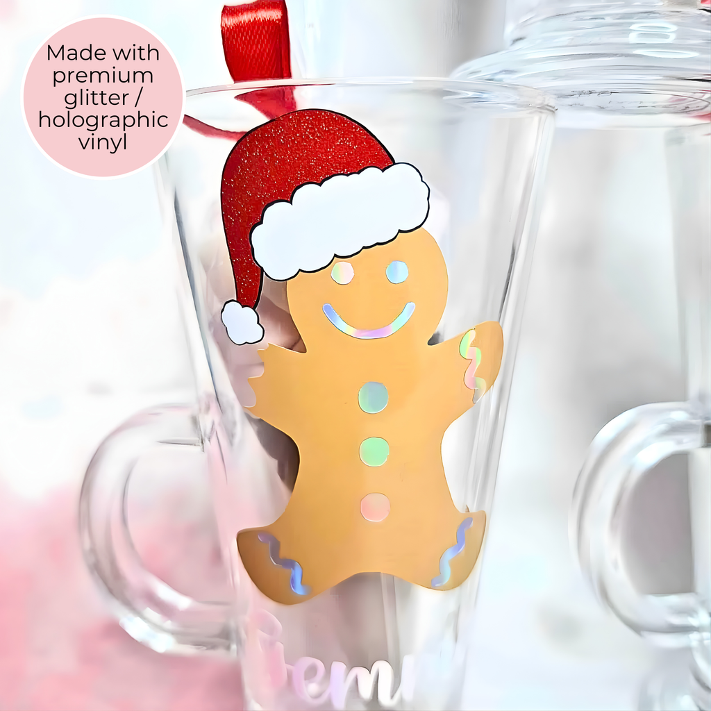 Personalised Christmas Drink Glass Gift, Glass With Hot Chocolate Cone / Chocolate Bomb, Secret Santa Gift
