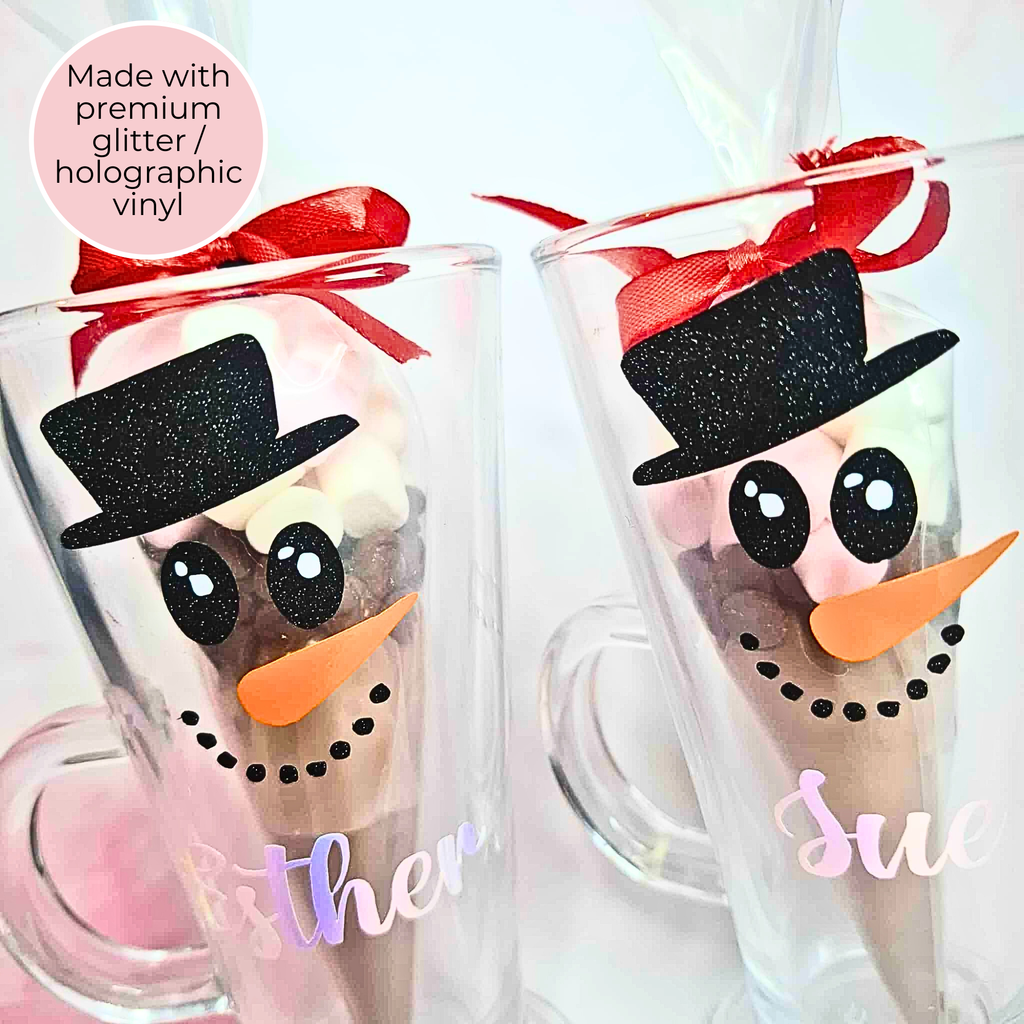 Personalised Christmas Drink Glass Gift, Glass With Hot Chocolate Cone / Chocolate Bomb, Secret Santa Gift