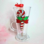 Personalised Christmas Drink Glass Gift, Glass With Hot Chocolate Cone / Chocolate Bomb, Secret Santa Gift