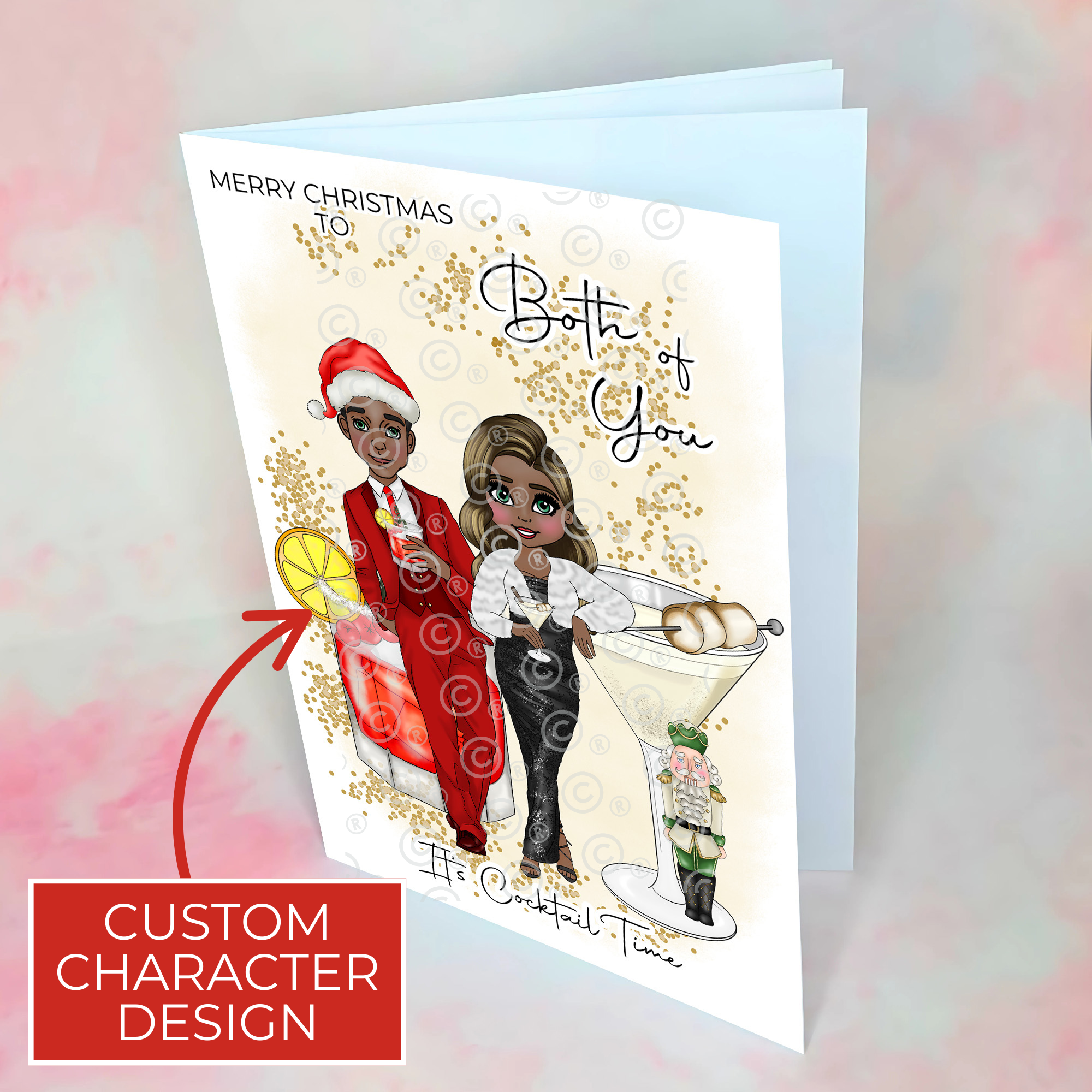 Personalised Nutcracker Christmas Card For Couples