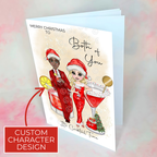Personalised Mrs Clausmopolitan Christmas Cocktail Card To A Special Couple