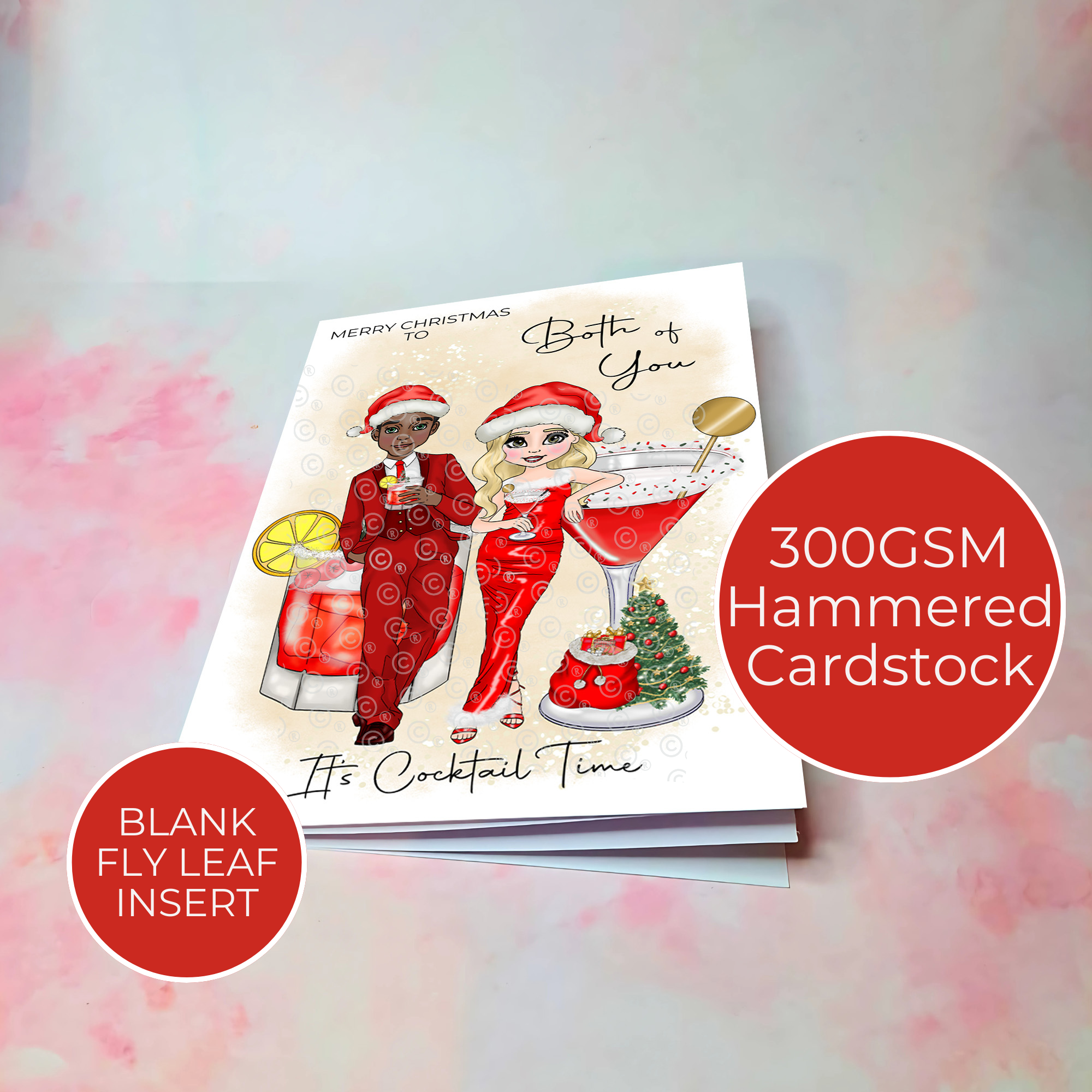 Personalised Mrs Clausmopolitan Christmas Cocktail Card To A Special Couple
