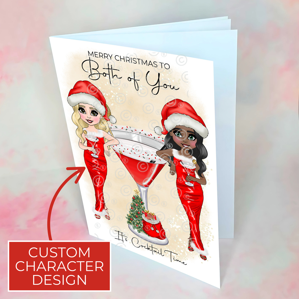Personalised Mrs Clausmopolitan Christmas Cocktail Card For Couples