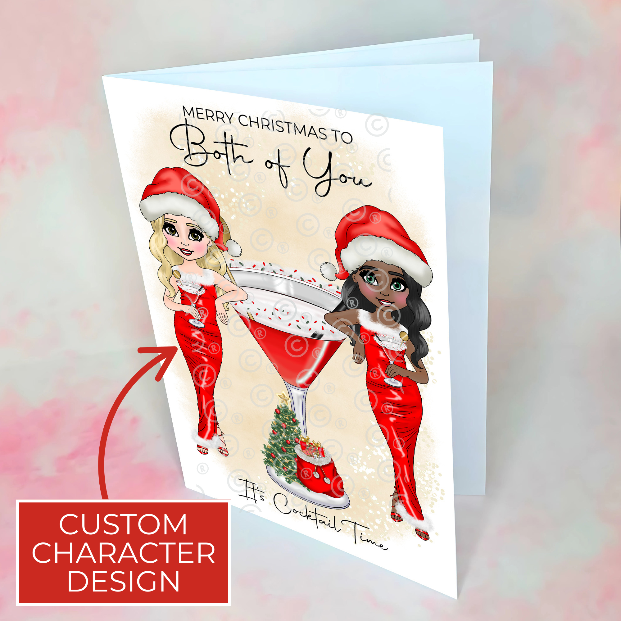 Personalised Mrs Clausmopolitan Christmas Cocktail Card For Couples