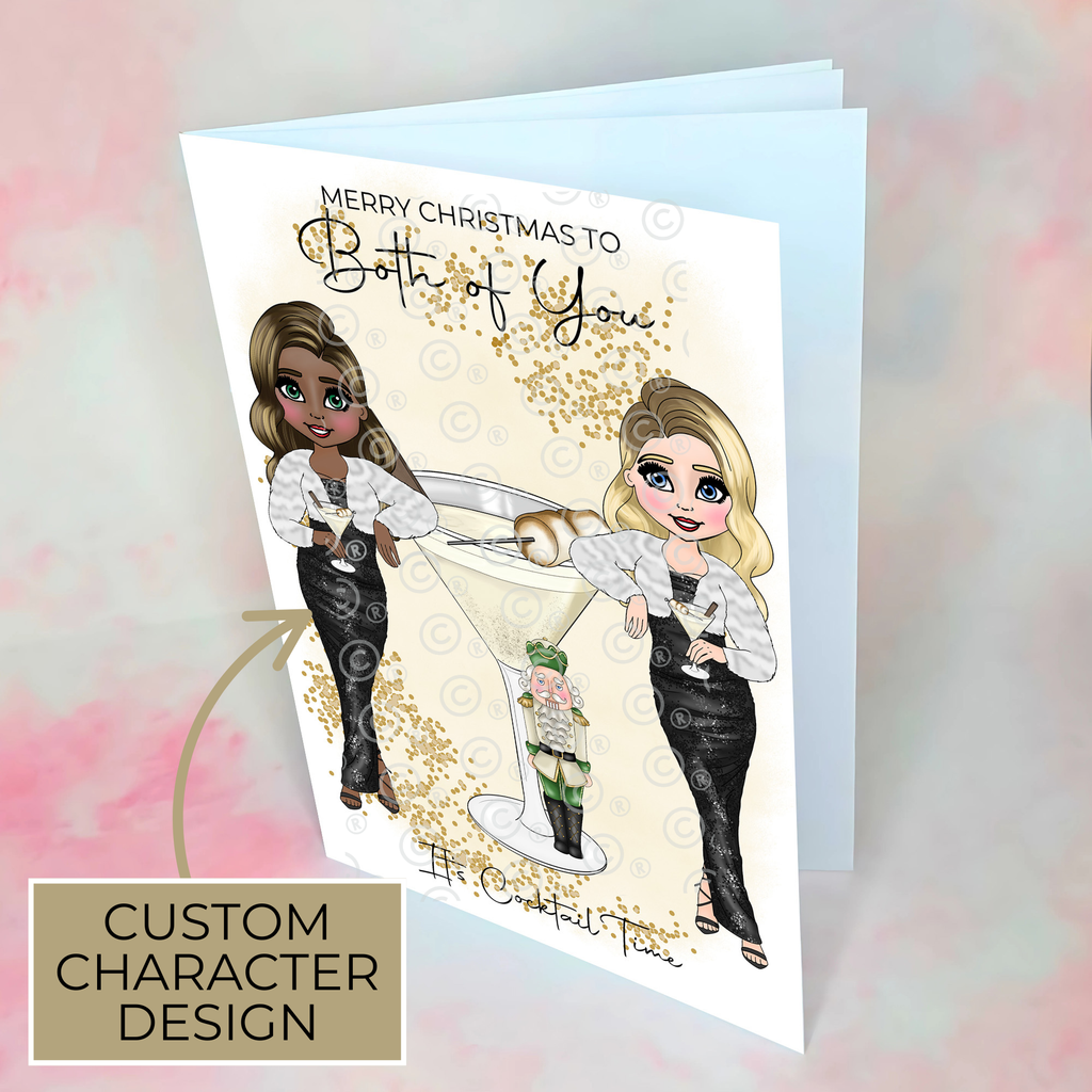 Personalised Nutcracker Christmas Cocktail Card For Couples