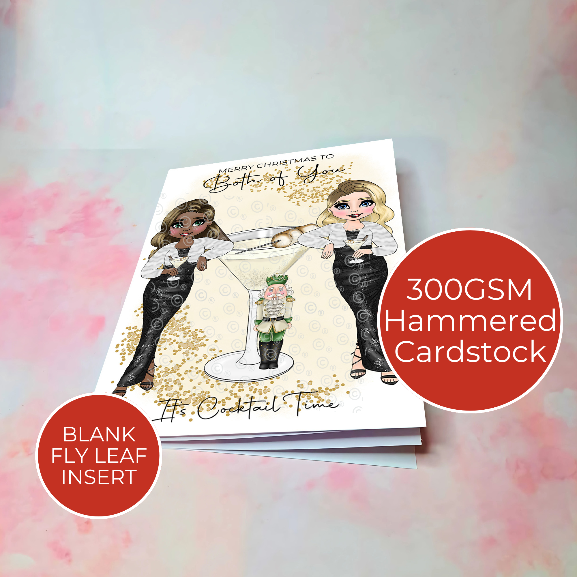 Personalised Nutcracker Christmas Cocktail Card For Couples