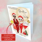 Personalised Mrs Clausmopolitan Christmas Cocktail Card for Brother And Wife