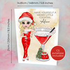 Personalised Mrs Clausmopolitan Christmas Cocktail Card For A Special Friend