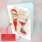 Personalised Mrs Clausmopolitan Christmas Cocktail Card For A Sister