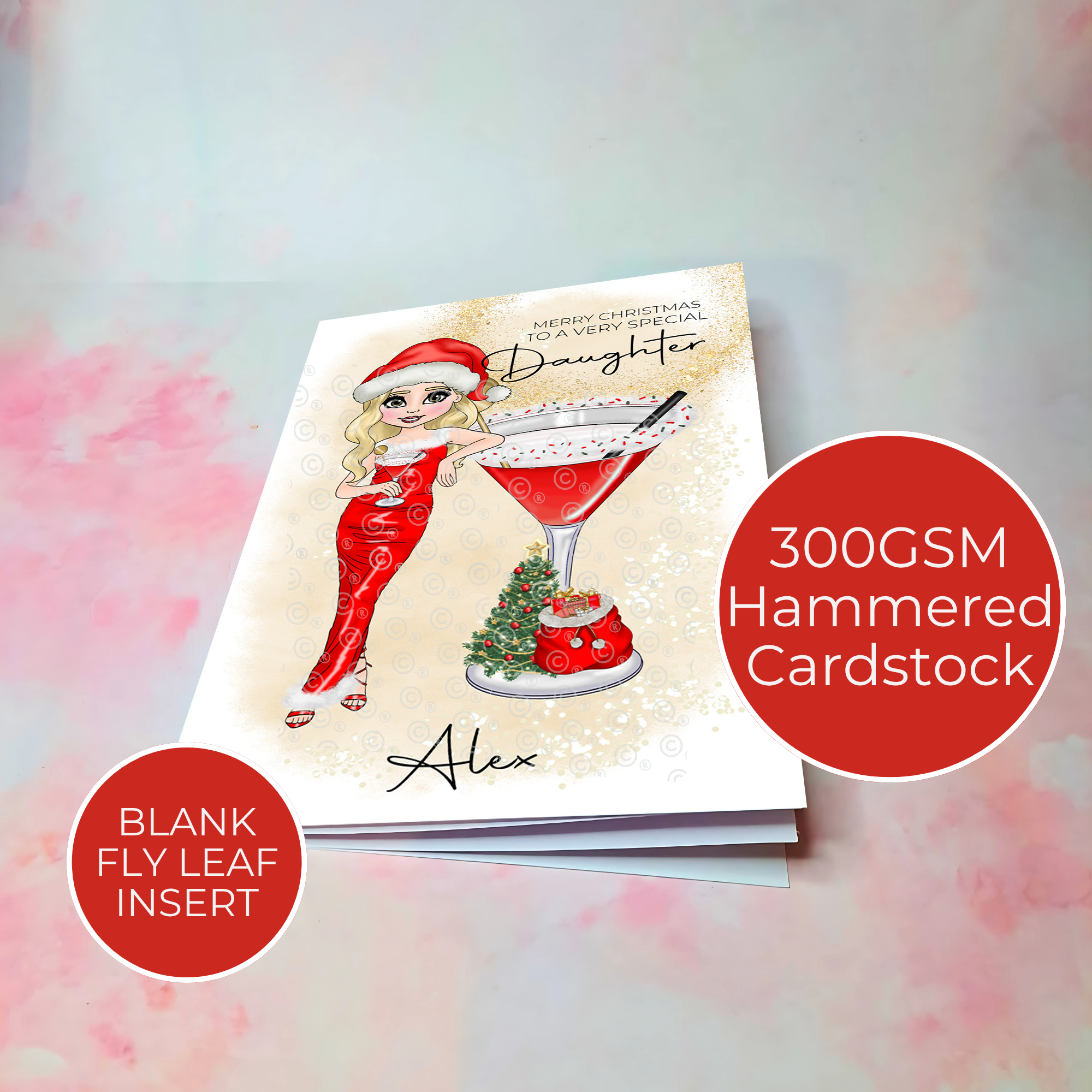 Personalised Clausmopolitan Christmas Cocktail Card For A Beautiful Daughter