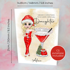 Personalised Clausmopolitan Christmas Cocktail Card For A Beautiful Daughter