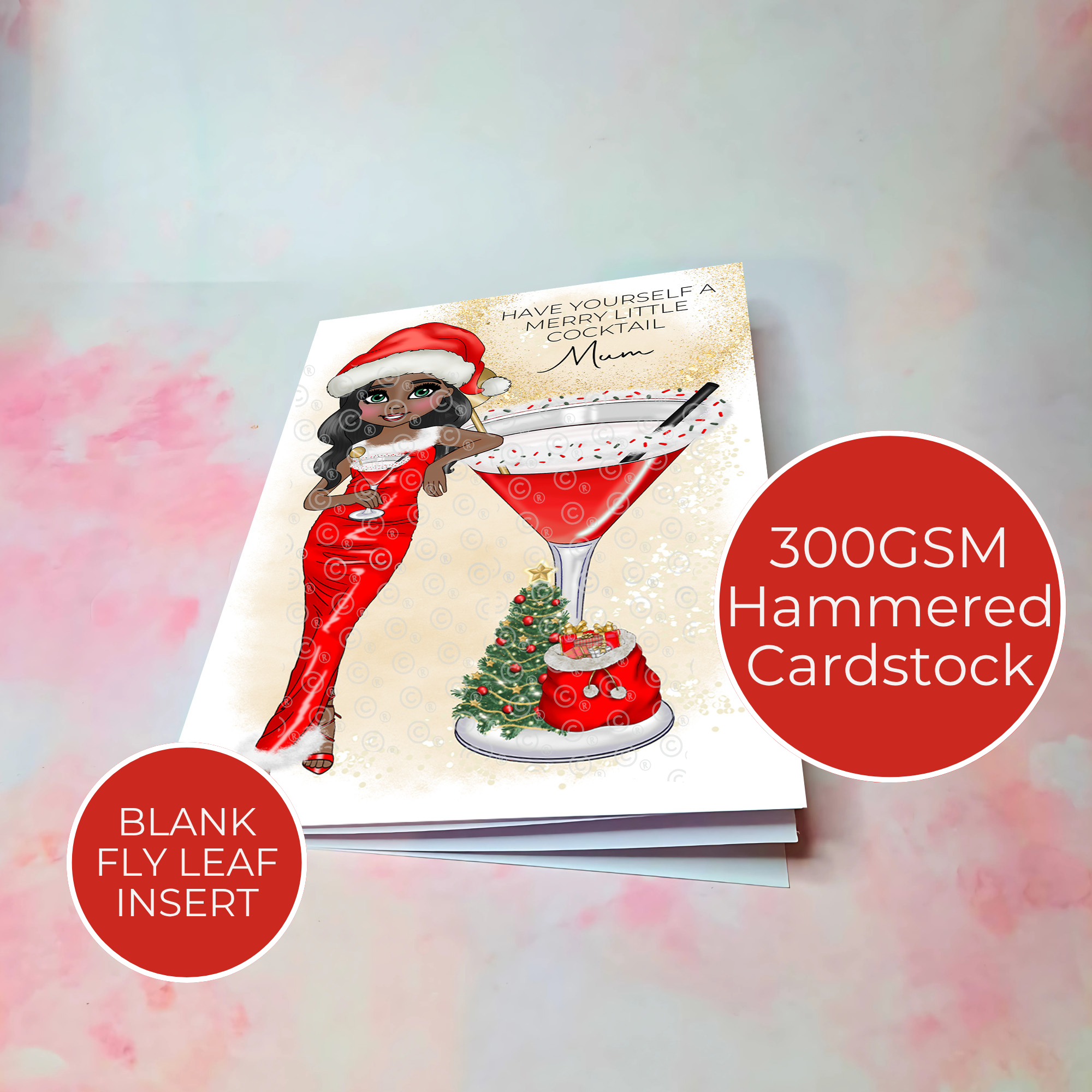 Personalised Mrs Clausmopolitan Christmas Cocktail Card For A Beautiful Mum