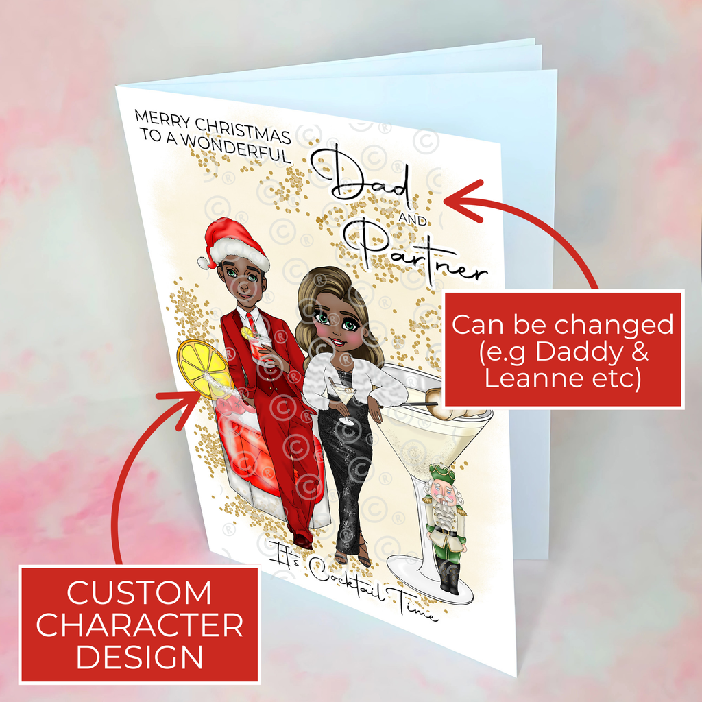 Personalised The Nutcracker Cocktail Card for Dad And Partner