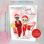 Personalised Candy Cane Christmas Cocktail Card For Dad And Partner