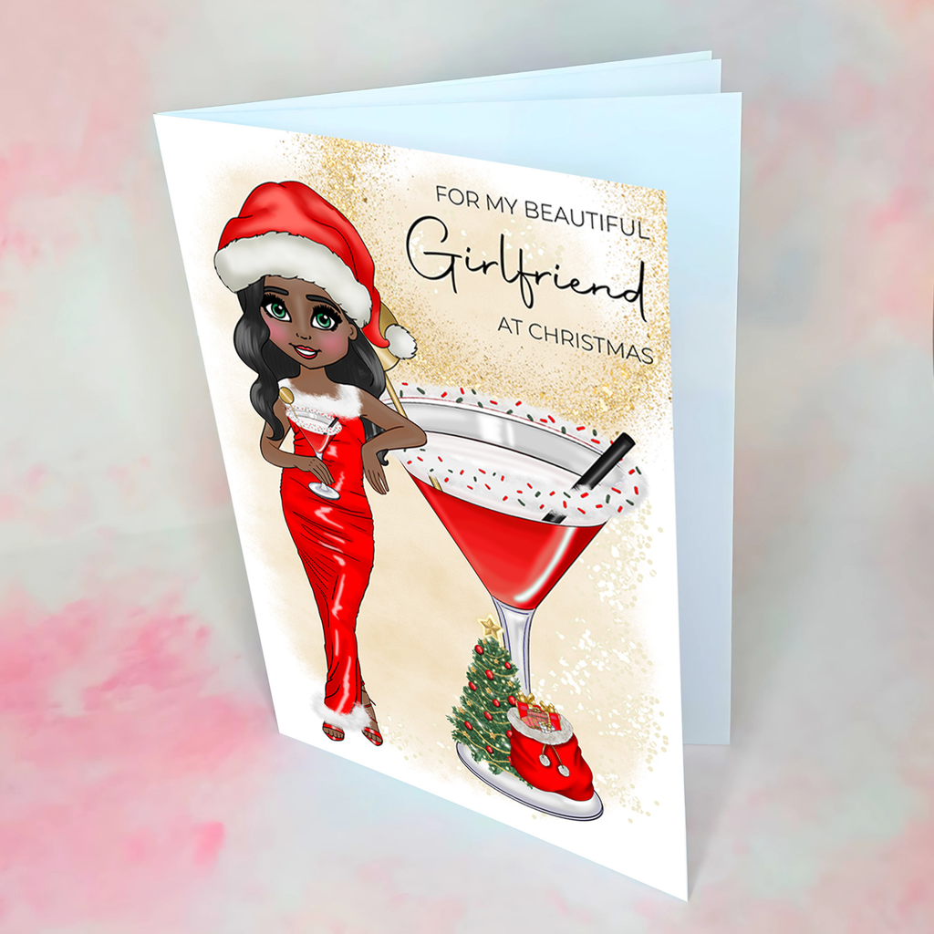 Personalised Mrs Clausmopolitan Christmas Cocktail Card for A Beautiful Girlfriend
