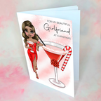 Personalised Candy Cane Cocktail Card For A Beautiful Girlfriend