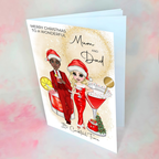 Personalised Clausmopolitan Christmas Cocktail Card For Mum And Dad