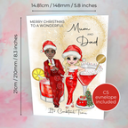 Personalised Clausmopolitan Christmas Cocktail Card For Mum And Dad