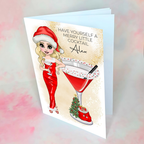 Personalised Mrs Clausmopolitan Christmas Cocktail Card For A Special Friend