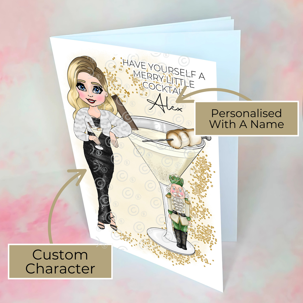 Personalised Nutcracker Christmas Cocktail Card For A Special Friend