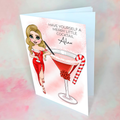 Personalised Candy Cane Christmas Cocktail Card For A Special Friend