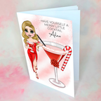 Personalised Candy Cane Christmas Cocktail Card For A Special Friend