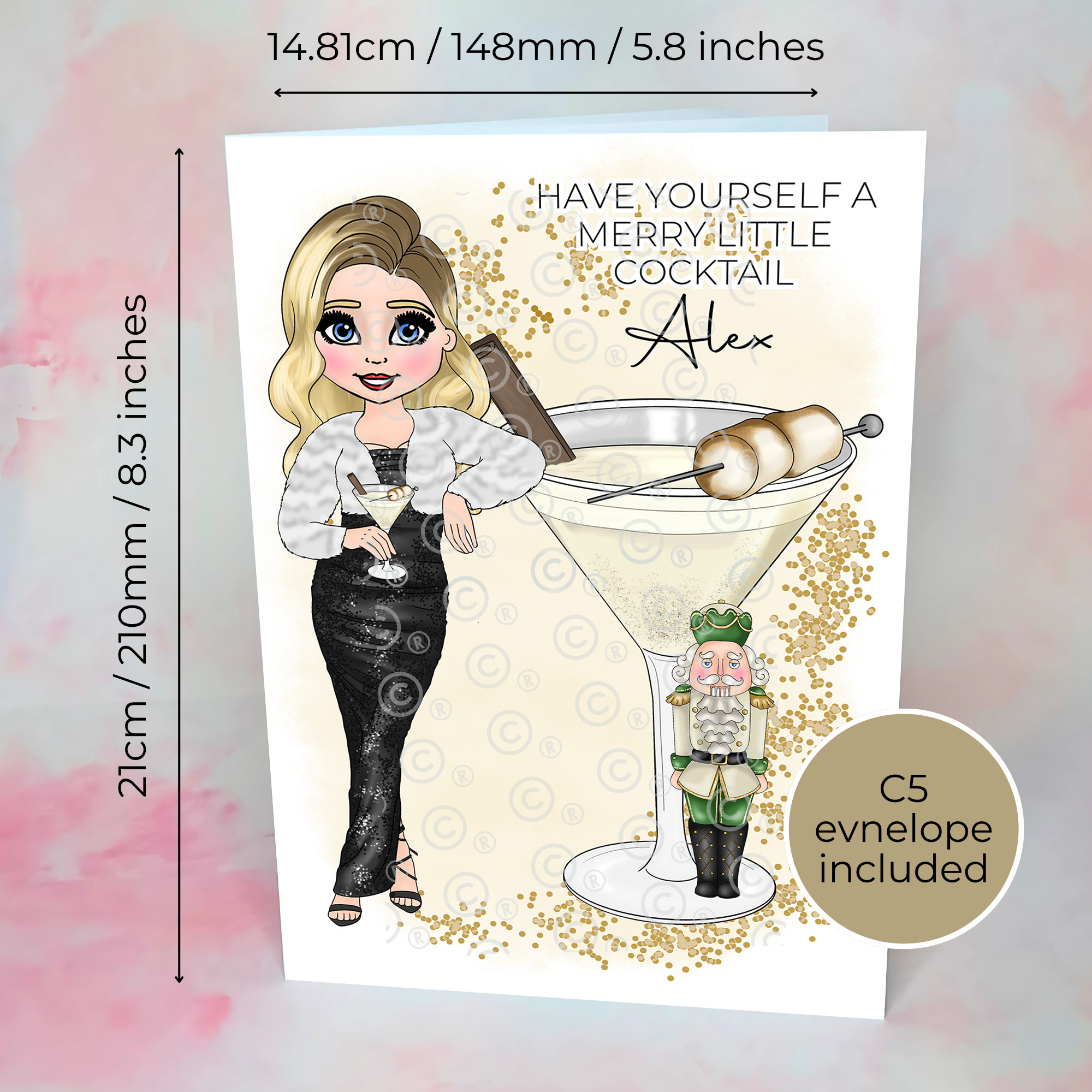 Personalised Nutcracker Christmas Cocktail Card For A Special Friend