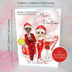 Personalised Candy Cane Christmas Cocktail Card For Mum And Partner