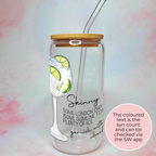 16oz Skinny Gin * Tonic Cocktail Recipe Glass with Bamboo Lid & Straw
