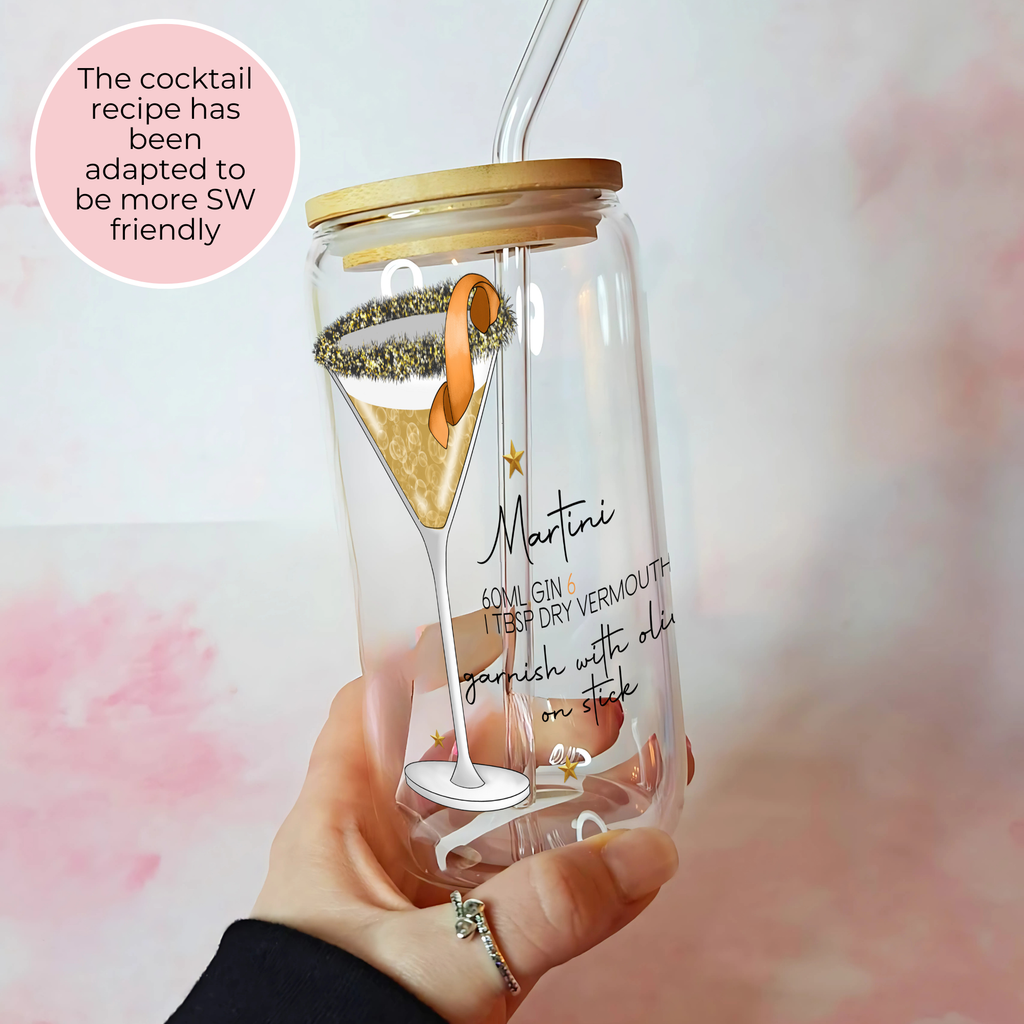Skinny Martini Clear Recipe Glass Gift,