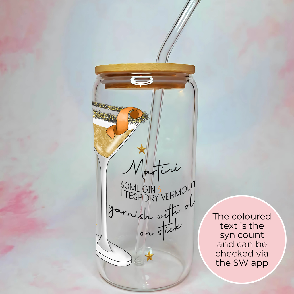 Skinny Martini Clear Recipe Glass Gift,