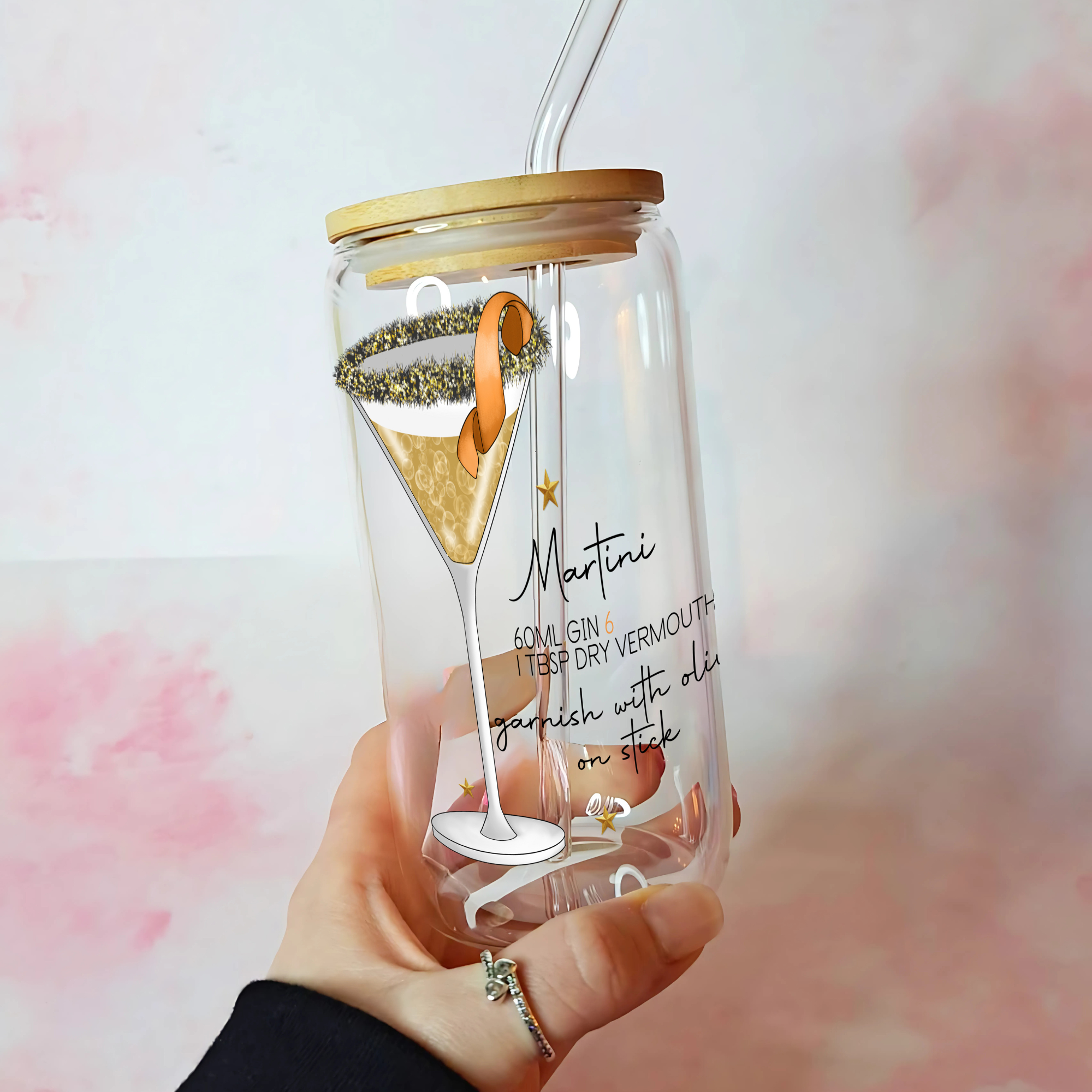 Skinny Martini Clear Recipe Glass Gift,