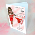 Personalised Candy Cane Cocktail Card for My Beautiful Wife
