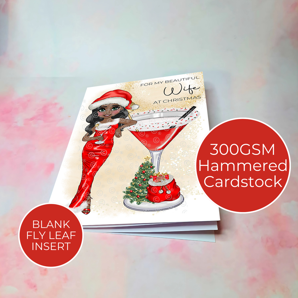 Personalised Mrs Clausmopolitan Christmas Cocktail Card for My Beautiful Wife