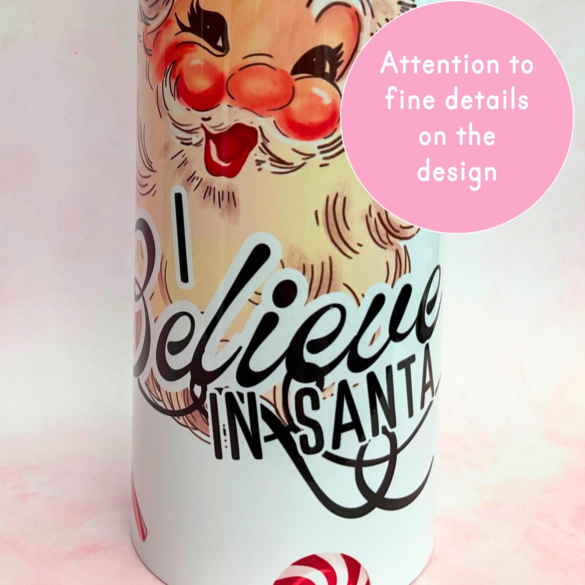 "I Believe In Santa" 20oz Stainless Steel Tumbler, Secret Santa Gift For Co-Worker
