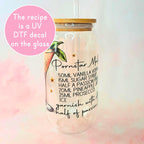 16oz Pornstar Martini Cocktail Recipe Glass with Bamboo Lid & Straw