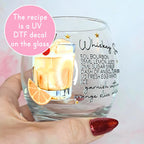 Whiskey Sours 12oz Cocktail Recipe Mixer Glass, Whiskey Recipe Glass for Father's Day, Cocktail Mixer Glasses for Groomsmen/Best Man Gifts #CL