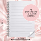 Personalised Rose Sangria A5 Spiral Notebook, End Of Term Teacher Gift For Her