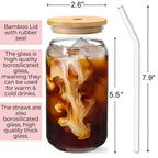 16oz Pumpkin Martini Cocktail Recipe Glass with Bamboo Lid & Straw