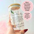 16oz Pornstar Martini Cocktail Recipe Glass with Bamboo Lid & Straw