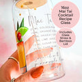 16oz Mai Tai Cocktail Recipe Glass with Bamboo Lid & Straw