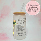 Personalised Long Island Iced Tea Character Glass With Cocktail Recipe