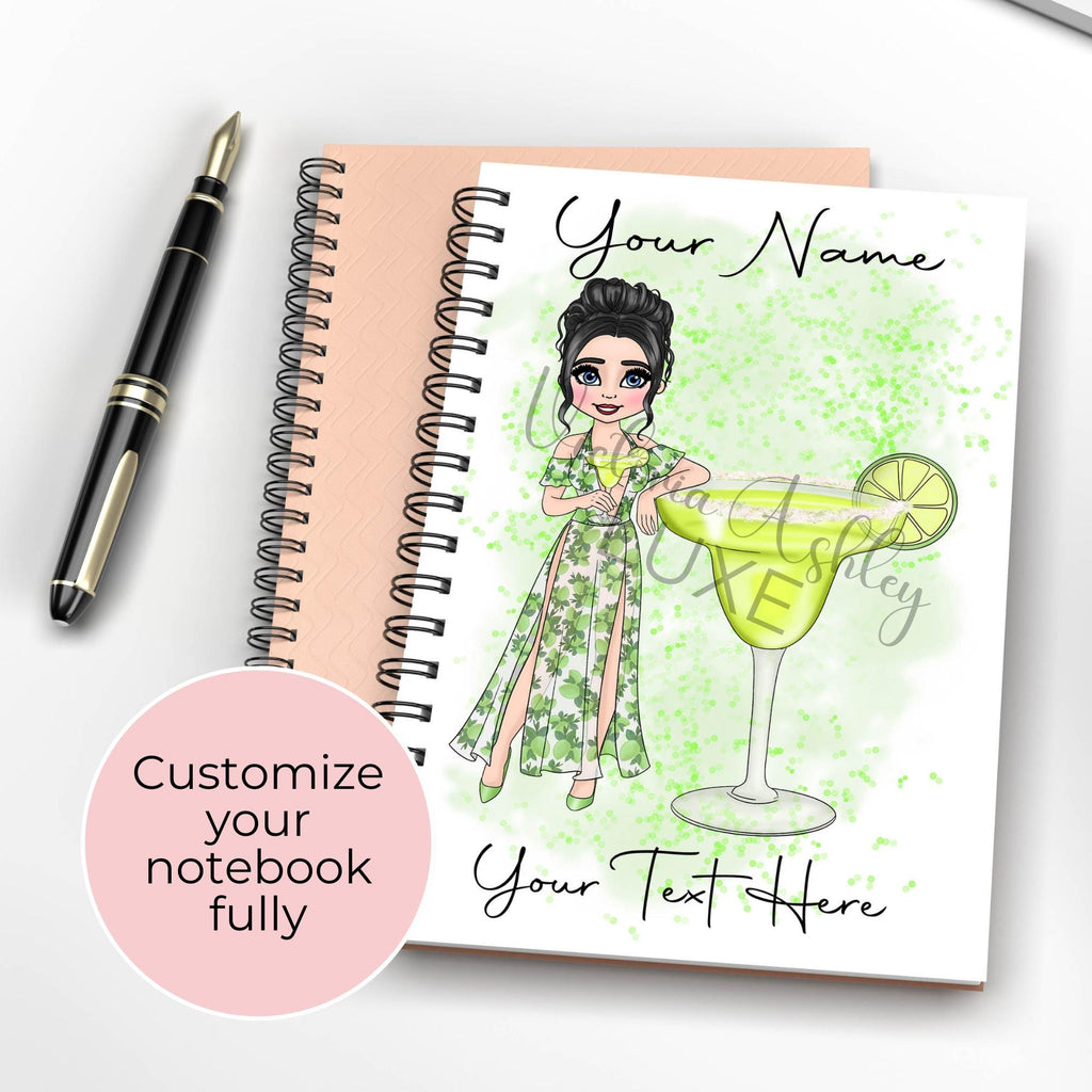 Personalised Margarita Notebook, A5 Lined Page Journal Gift For Mum Sister