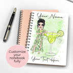Personalised Margarita Notebook, A5 Lined Page Journal Gift For Mum Sister