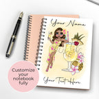 Personalised Pina Colada Cocktail Notekook, A5 Wedding Planning Notebook Gift