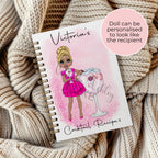 Personalised Pink Gin 75 Cocktail Planner, A5 Notebook For End Of Term Teacher Gift
