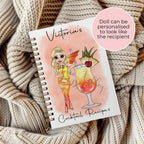 Personalised Sec on the Beach Cocktail Notebook Gift, Party Planning Notebook Diary