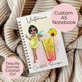 Personalised Tequila Sunrise Cocktail Notebook Gift, Party Planning Notebook Diary