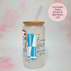 Personalised Energy Drink Character Glass With Cocktail Recipe, 18th 21st Birthday Gift For Her