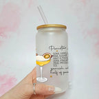 Personalised Pornstar Martini i Frosted Recipe Glass With Custom Character